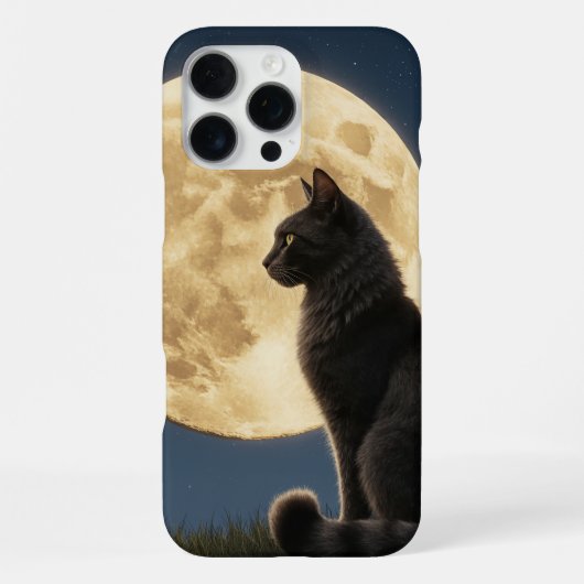 iPhone 16 Pro Max cat and moon phone case iPhoneケース (裏面)