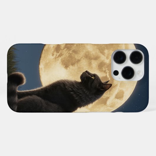 iPhone 16 Pro Max cat and moon phone case iPhoneケース (裏面横)