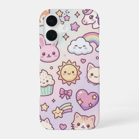 iPhone 16 Stylish Cute Girl Phone Case  16ケース (裏面)
