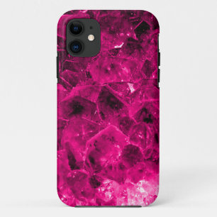 iPhone 5つのやっとそこに場合のショッキングピンクの水晶 11 ケース