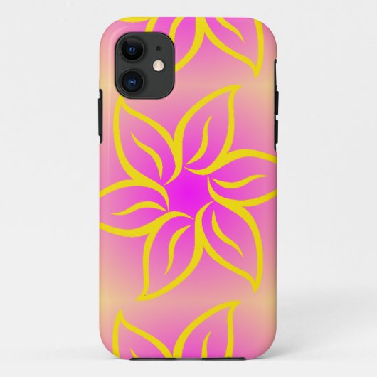 iPhone 5のやっとそこに場合のピンクの黄色い花 Case-Mate iPhoneケース (裏面)