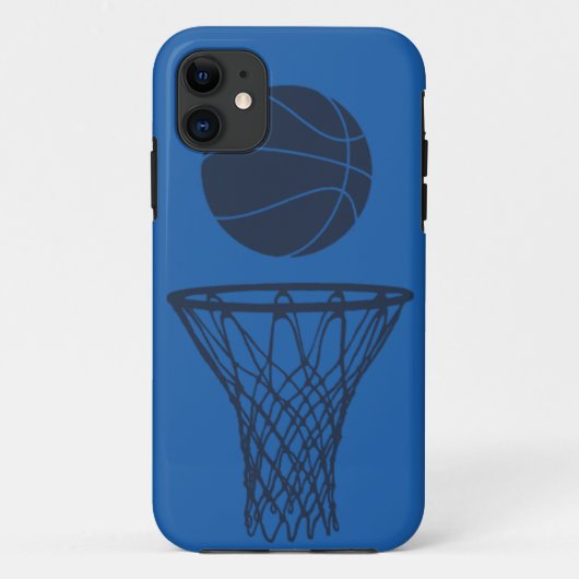 iPhone 5のバスケットボールのシルエットの異端的で青いライト Case-Mate iPhoneケース (裏面)