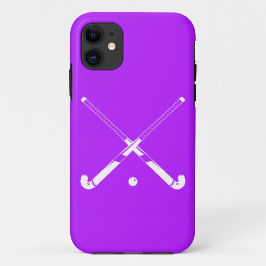 iPhone 5のフィールドホッケーのシルエットの紫色 Case-Mate iPhoneケース (裏面)