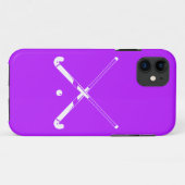 iPhone 5のフィールドホッケーのシルエットの紫色 Case-Mate iPhoneケース (裏面(横))