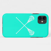 iPhone 5のラクロスの棒のターコイズ Case-Mate iPhoneケース (裏面(横))