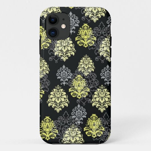 iPhone 5の場合シトロンおよび黒のダマスク織 Case-Mate iPhoneケース (裏面)