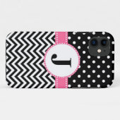 iPhone 5の場合黒いシェブロンおよび点 Case-Mate iPhoneケース (裏面(横))