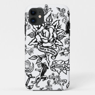 iphone 5の白くおよび黒い入れ墨の箱 11 ケース