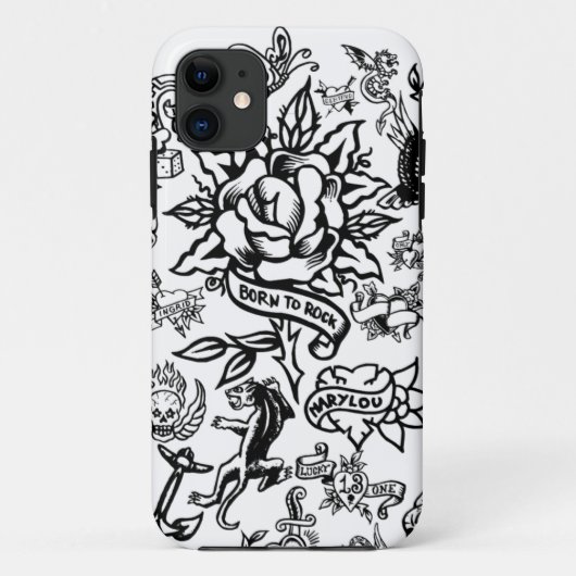 iphone 5の白くおよび黒い入れ墨の箱 Case-Mate iPhoneケース (裏面)