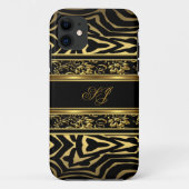 iPhone 5または4モダン金ゴールド黒 Case-Mate iPhoneケース (裏面)