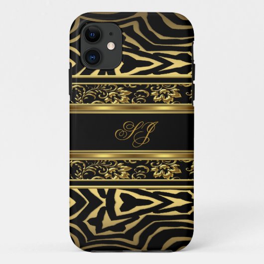 iPhone 5または4 モダン ゴールド ブラック Case-Mate iPhoneケース (裏面)