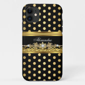 iPhone 5エレガント金ゴールド白黒水玉模様 Case-Mate iPhoneケース (裏面)