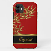 iPhone 5クラスアエレガントジア竹レッド金ゴールド Case-Mate iPhoneケース (裏面)