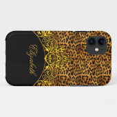 iPhone 5クラスリエレガントーパードプリントブラック金ゴールド Case-Mate iPhoneケース (裏面(横))