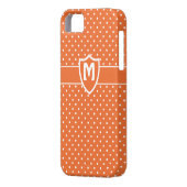 iPhone 5ケモノグラムのース、オレンジ色の水玉模様 Case-Mate iPhoneケース (裏面左)