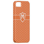 iPhone 5ケモノグラムのース、オレンジ色の水玉模様 Case-Mate iPhoneケース (裏面/右)