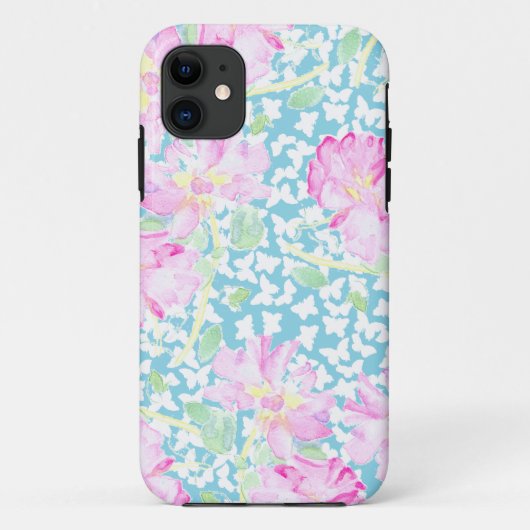 iPhone 5ケースメイト型ケースピンク色のバラと蝶 Case-Mate iPhoneケース (裏面)