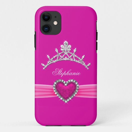 iPhone 5プリンセスシルバーティアラホットピンクビーズ Case-Mate iPhoneケース (裏面)