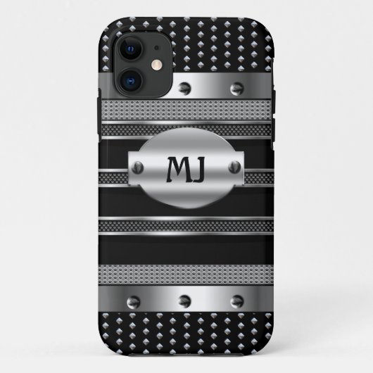 iPhone 5メタルスタッド見えるクロムメンズ Case-Mate iPhoneケース (裏面)