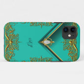 iPhone 5モノグラムレガルエレガントジェイド金ゴールド Case-Mate iPhoneケース (裏面(横))