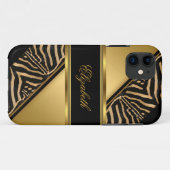 iPhone 5 エレガントでおしゃれなゴールドゼブラ柄 Case-Mate iPhoneケース (裏面(横))