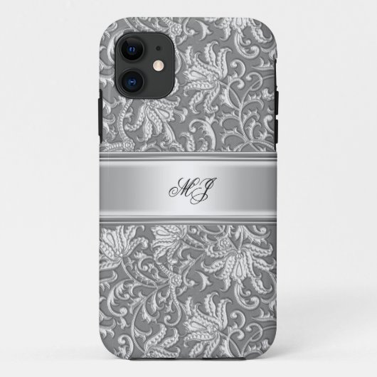 iPhone 5 エレガントでおしゃれなシルバー ホワイト Case-Mate iPhoneケース (裏面)