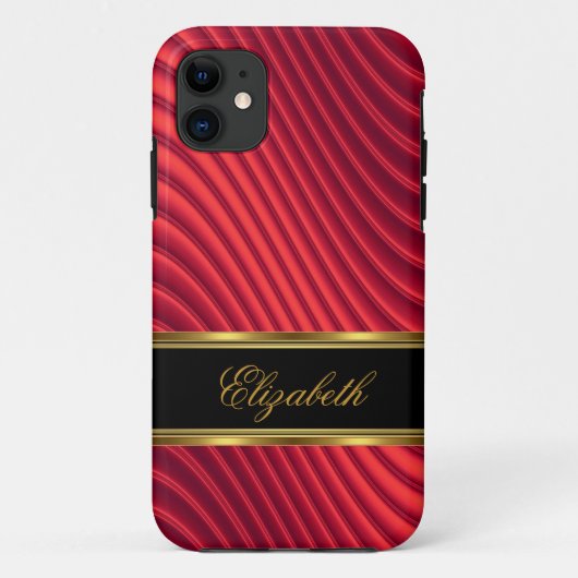 iPhone 5 エレガントでおしゃれな 赤 ゴールド ブラック Case-Mate iPhoneケース (裏面)