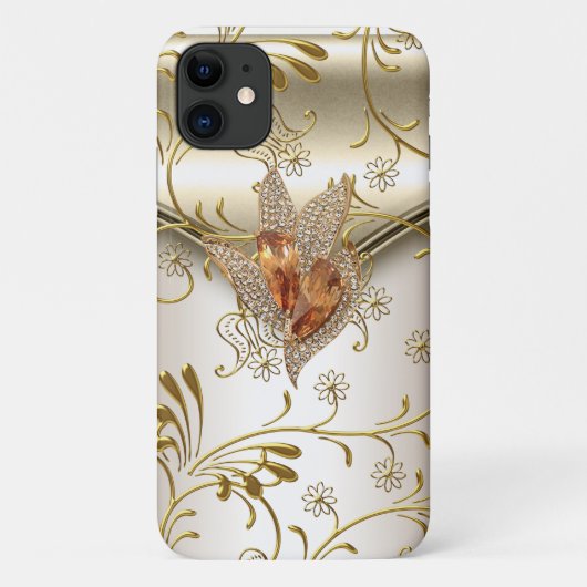 iPhone 5 ダマスク キャラメル クリーム ベージュ ゴールド アンバー Case-Mate iPhoneケース (裏面)
