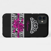 iPhone 5 プリンセス シルバー ティアラ ピンク ゼブラ Case-Mate iPhoneケース (裏面(横))
