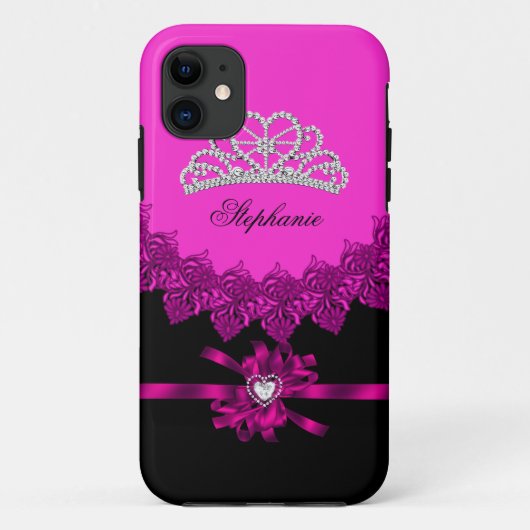 iPhone 5 プリンセス シルバー ティアラ ピンク ビジュー Case-Mate iPhoneケース (裏面)