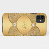 iPhone 5 モノグラム入り 高級感あふれる真珠のゴールド Case-Mate iPhoneケース (裏面(横))