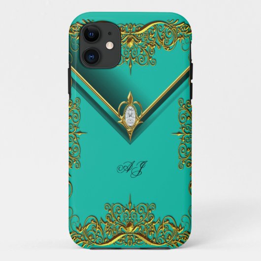 iPhone 5 モノグラム 高級感のある優雅な翡翠ゴールド Case-Mate iPhoneケース (裏面)