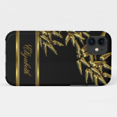 iPhone 5 高級感のあるアジアン竹モチーフ ブラック ゴールド Case-Mate iPhoneケース (裏面(横))