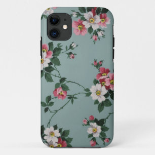 iPhone 5/5sの青いヴィンテージの花柄 11 ケース