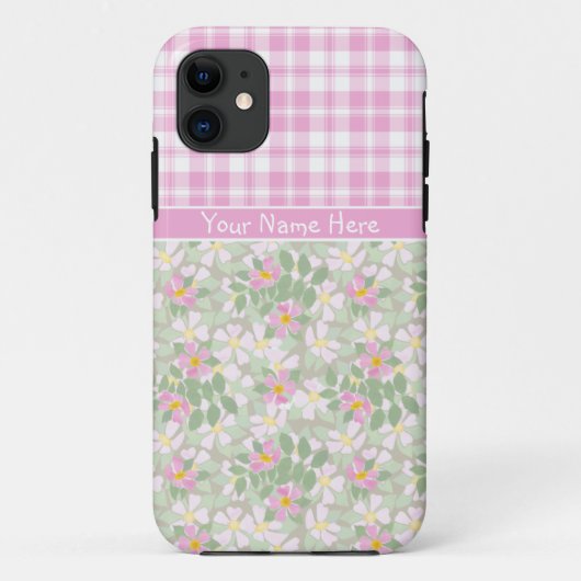 iPhone 5/5sケースメイトのケースピンクのドッグローズとプレイド Case-Mate iPhoneケース (裏面)