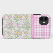 iPhone 5/5sケースメイトのケースピンクのドッグローズとプレイド Case-Mate iPhoneケース (裏面(横))