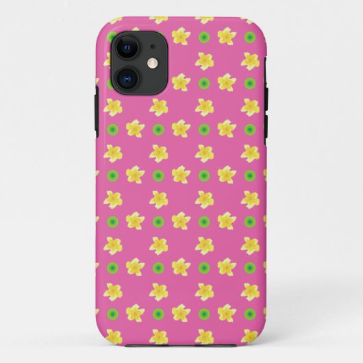 iPhone 5/5sケース：ピンク色のPrimroses、Polkas Case-Mate iPhoneケース (裏面)