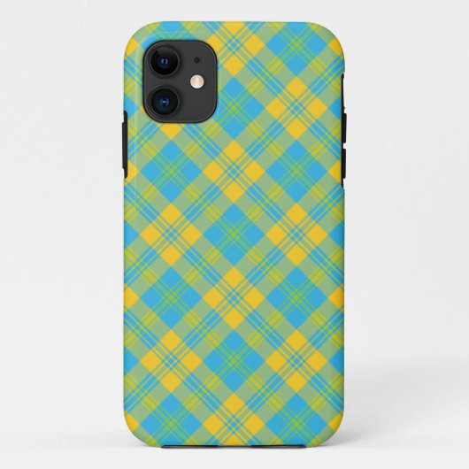 iPhone 5/5s Xtreme Case：ブルーイエローグリーン：プレイド Case-Mate iPhoneケース (裏面)