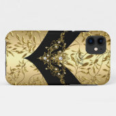iPhone 5 Case-Mate クリームゴールド ダマスク ブラック iPhoneケース (裏面(横))