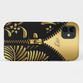 iPhone 5 Case-Mate ゴールド ダマスク ブラックジッパー iPhoneケース (裏面(横))