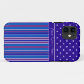 iPhone 5 Xtremeケース:パーソナライズされたストライプ、ポルカ Case-Mate iPhoneケース (裏面(横))