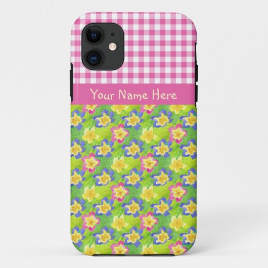 iPhone 5 Xtreme CaseパーソナライズされたPrimroses Gingham Case-Mate iPhoneケース (裏面)