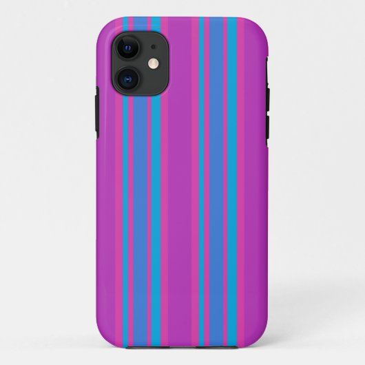 iPhone 5s ケース:マゼンタおよび明るい青のストライプ Case-Mate iPhoneケース (裏面)