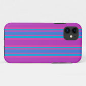 iPhone 5s ケース:マゼンタおよび明るい青のストライプ Case-Mate iPhoneケース (裏面(横))