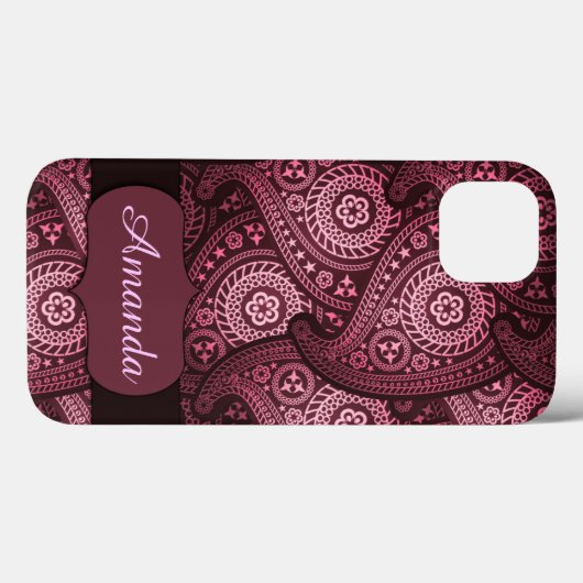 iPhone 6の堅いXtremeのピンクのペイズリーのモノグラム Case-Mate iPhoneケース (裏面 (横))