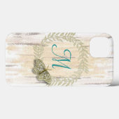 iPhone 6モノグラムと水彩背景ケース Case-Mate iPhoneケース (裏面 (横))