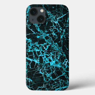 iPhone 6/6s (バッテリケース) – 黒とティール(緑がかった色)大理石、 13ケース