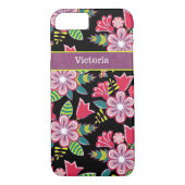 iPhone 7の場合によって|は|の黒いピンクの藤色が開花します Case-Mate iPhoneケース (裏面)