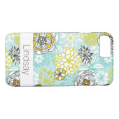 iPhone 7ケース |花 |アクアグリーンブラウン Case-Mate iPhoneケース (裏面(横))