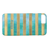 iPhone 7ケース |金フェイク箔ストライプ水彩2 Case-Mate iPhoneケース (裏面(横))